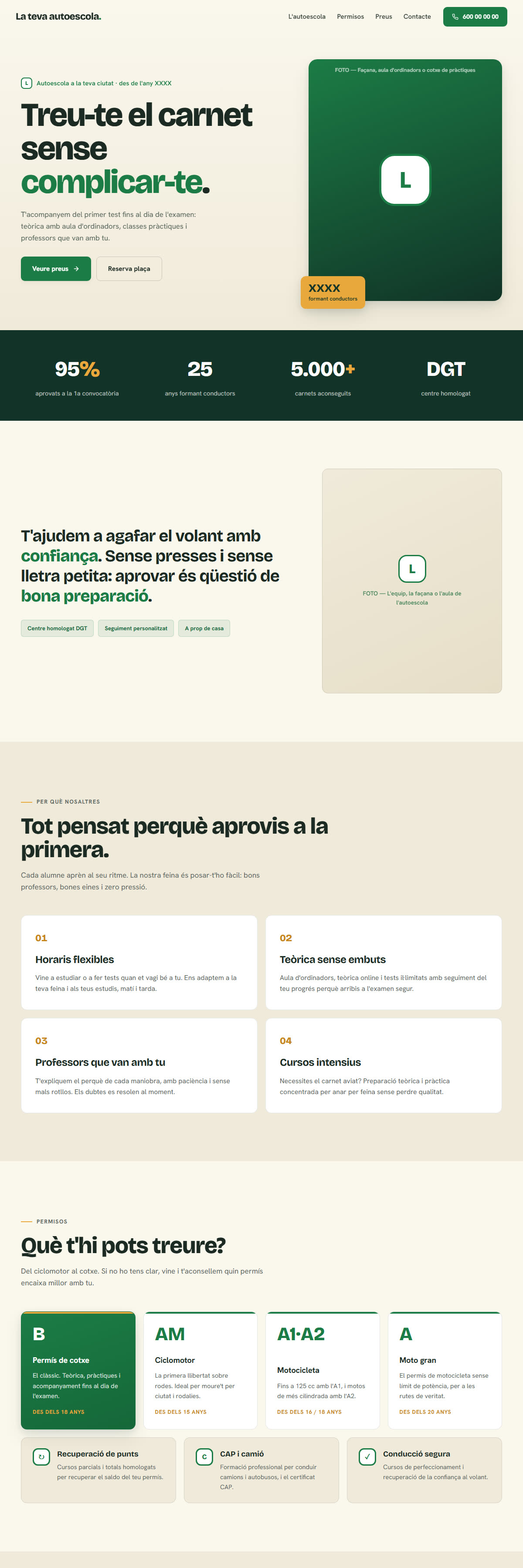 Web de demostració per a autoescoles