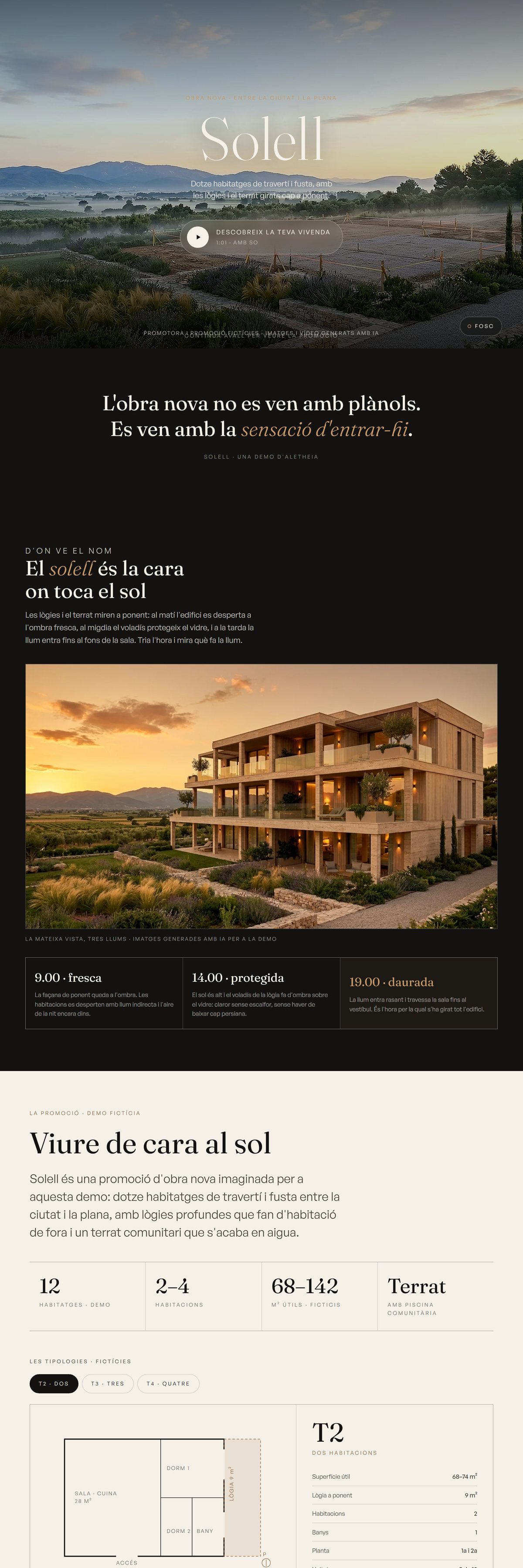 Web de la promoció d'obra nova SOLELL