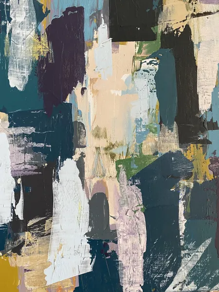 Camp de silenci III, de Martina Esparver: oli i cera sobre lli, 150 × 112 cm
