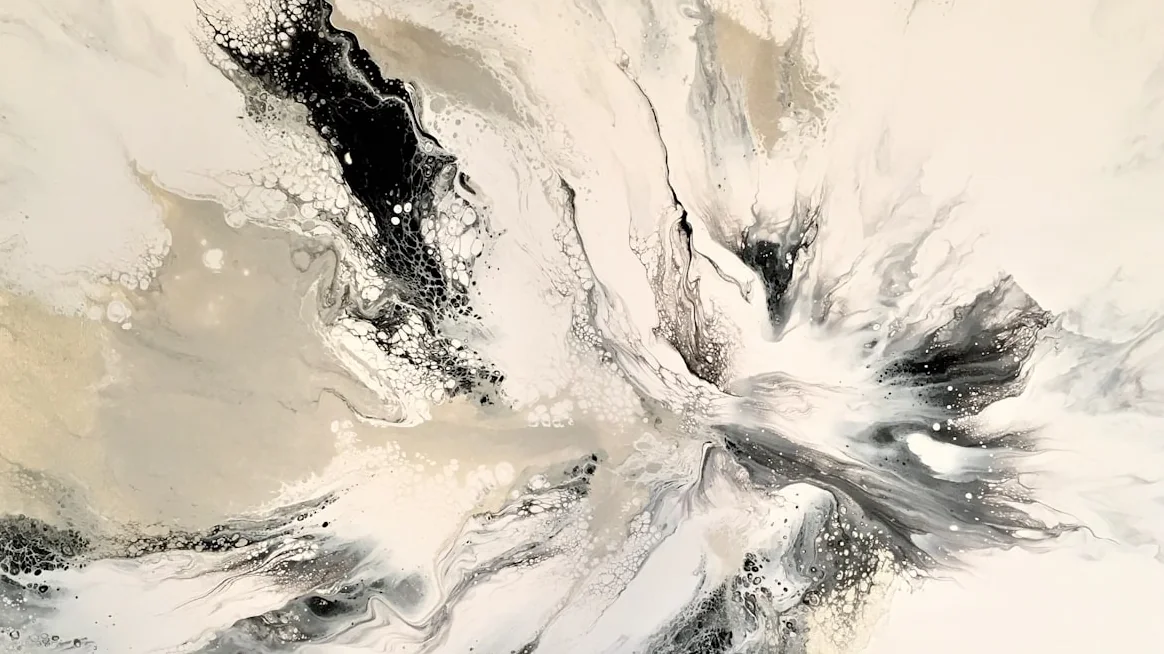 Detall de «Esclat blanc»: la textura de la pintura
