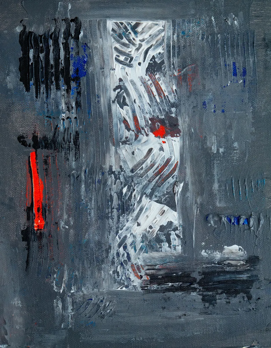 Finestra fosca, d'Adrià Fontseca: tècnica mixta sobre fusta, 130 × 100 cm
