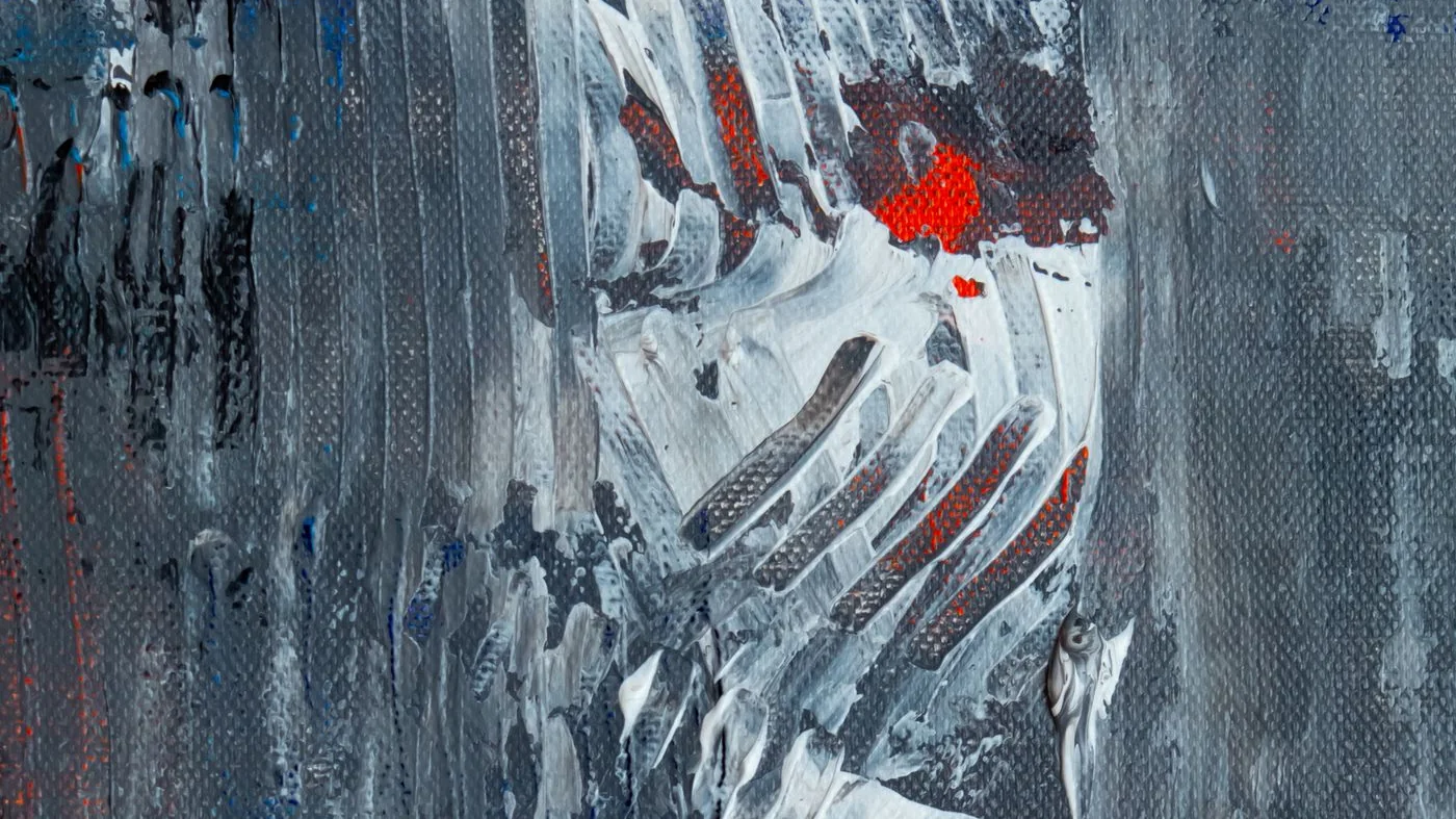 Detall de «Finestra fosca»: la textura de la pintura