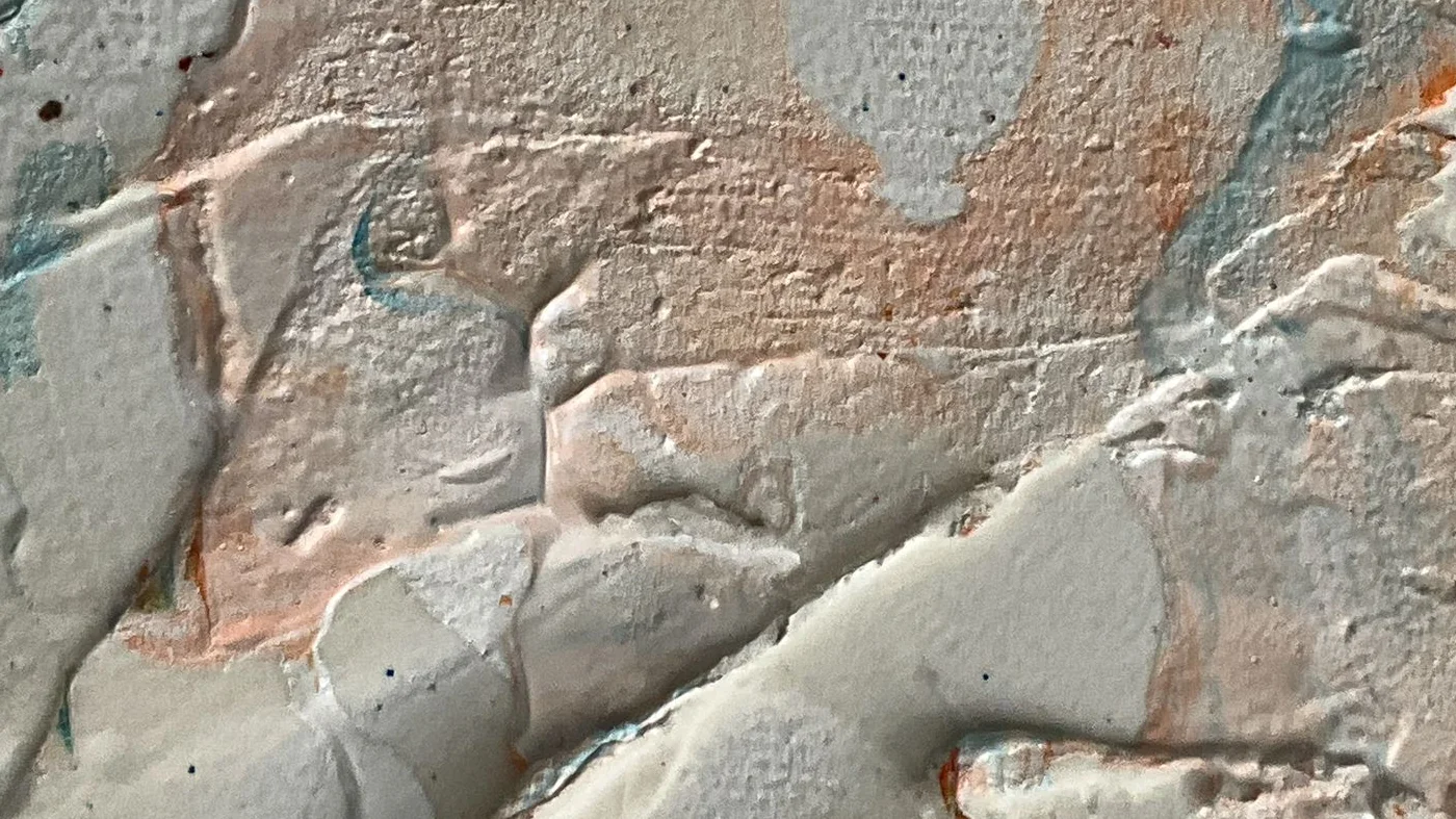 Detall de «Pell de calç»: la textura de la pintura